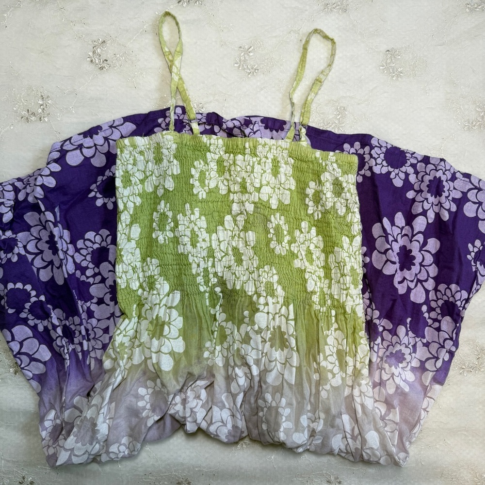 Vintage Y2K Ocean Breeze Floral Ombre Dress – Size Medium – Small Flaw - Picture 6 of 7